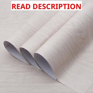 TOTIO Walnut Wood Peel and Stick Wallpaper Beige White Wood Grain Contact Paper Bubble-Free Design Matte Thickened 16x78inch Waterproof Counter Top Stick Paper Self-Adhesive Vinyl Wrap for Cabinets