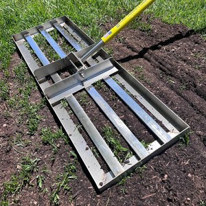 Rocklin  Lawn Leveling Rake  Stainless Steel Surface Leveling Tool  Level Soil or Dirt Ground Surfaces Easily  30 x 10 Ground Plate  78 Extra Long Handle