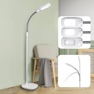 $140 OttLite ClearSun LED Floor Lamp, Adjustable Height, White  Designed to Reduce Eyestrain  3 Brightness Settings  Touch-Activated Controls  95 Color Rendering Index