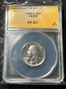 1969-S US PROOF WASHINGTON QUARTER ANACS PF67