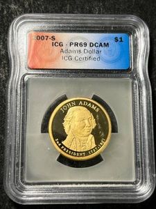 2007-S US ADAMS PRESIDENTIAL DOLLAR ICG PR69 DCAM