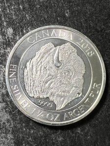 2018 CANADIAN BUFFALO 1.25 TROY OZ .9999 FINE SILVER