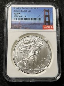 2012-S AMERICAN SILVER EAGLE NGC MS69