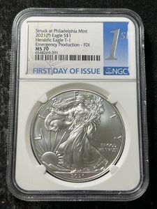 2021 AMERICAN SILVER EAGLE NGC MS70