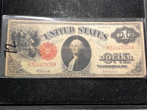 1917 LARGE RED SEAL $1 US NOTE