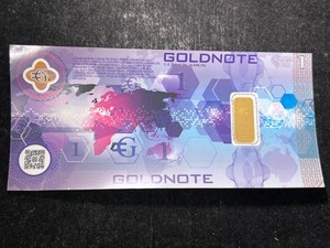ONE GRAM .9999 FINE GOLD GOLDNOTE BAR