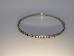 Vintage Sterling Silver Textured Bangle Bracelet, 8, 7.7grams