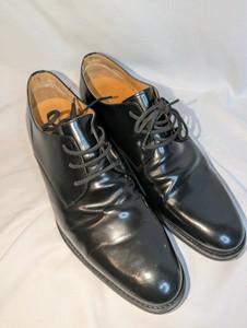 Express Black Genuine Leather Lace-Up Derby Mens Dress Shoes, size 10
