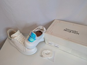 Alexander McQueen Oversized Sneakers in white pearlescent, Size 46 (MSRP $490-590)