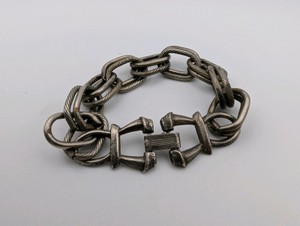 Vintage Silver Plated heavy chain link bracelet