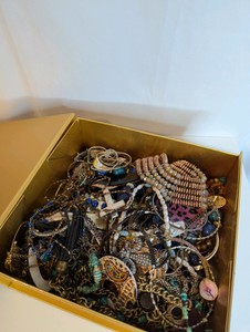Unsorted Mystery 6.25 pound Jewelry Box