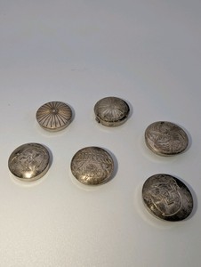 Vintage Southwestern 925 sterling silver button covers, 20.4grams