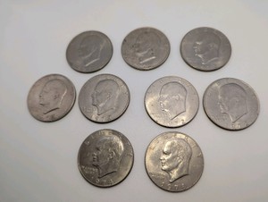 1970s U.S. Eisenhower Dollar Coins (9)