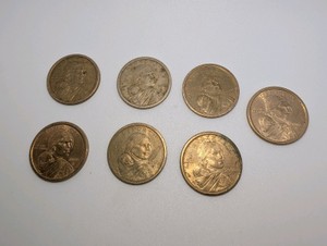 Lot#2 United States Sacagawea one-dollar coins (7)