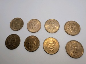 Lot #2 US Presidential $1 coins (8)