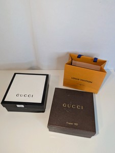 2 Gucci Boxes and Louis Vuitton Small Shopping Bag