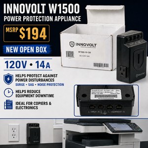 MSRP $194 New Open Box Innovolt Power Protection Appliance  120V, 14A Power Filter Helps Guard Copiers and Electronics From Surges, Sags, Noise and Equipment Downtime