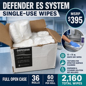 MSRP $395 Case of Defender ES Single-Use Surface Cleaning Wipes  36 Rolls, 60 Wipes Each, 2,160 Total  11  11 In. Textured White Dry Wipes