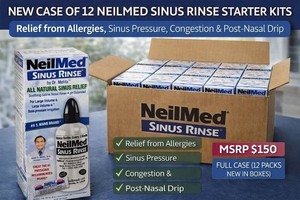 MSRP $150 New Case of 12 NeilMed Sinus Rinse Starter Kits  Complete Saline Nasal Irrigation System for Allergies, Congestion, Sinus Pressure, and Post-Nasal Drip  Ideal for Resale, Clinics, and Medical Offices