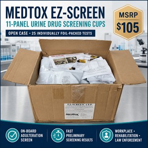 MSRP $105 Open Case of 25 MEDTOX EZ-SCREEN 11-Panel Urine Drug Screening Cups  Individually Foil-Packed Tests With On-Board Adulteration Screening  Fast Preliminary Results