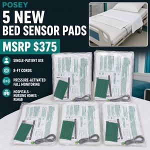 MSRP $375 New Posey Set of Five 8283 Single-Patient Use Bed Sensor Pad with 6-Foot Cord  Pressure-Activated Fall Monitor Sensor for Hospitals, Nursing Homes, Assisted Living &amp Rehab Facilities