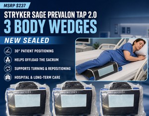 MSRP $237 New Sealed Lot of 3 Stryker Sage Prevalon TAP 2.0 30° Body Wedges  Supports Patient Turning, Side-Lying Positioning and Sacral Offloading