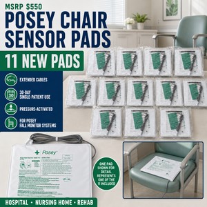 MSRP $550 New 11 Posey 8309EL Single-Patient Use Chair Sensor Pads with Extended Cables  Compatible with Posey Fall Monitor Alarm Systems, Pressure-Activated Patient Safety Pads for Hospitals, Nursing Homes &amp Rehab