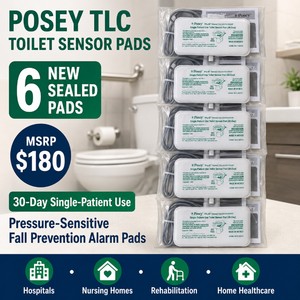 MSRP $180 NEW 6 Posey TLC (Total Location Coverage) Toilet Sensor Pads REF 8332 Single Patient Use 30-Day Pressure Sensitive Fall Prevention Alarm Pads for Hospitals, Nursing Homes, Rehabilitation Centers &amp Home Healthcare New Sealed