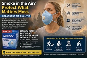 MSRP $160 2 Boxes (10 masksbox) Moldex Particulate Respirators Masks WExhale Valve 2307N95 Molded Nose Bridge, Cushion & Softspun Lining Used for high risk of exposure to airborne particles, includes woodworking & demolition