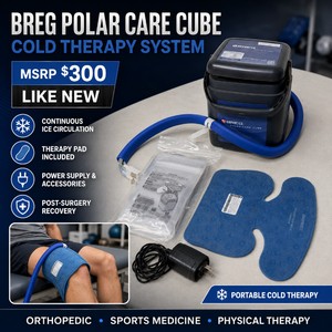 MSRP $300 Like New Breg Polar Care Cube Cold Therapy Machine with Therapy Pad, Power Supply &amp Accessories, Continuous Ice Circulation System for Post-Surgery Recovery, Orthopedic, Sports Medicine &amp Physical Therapy