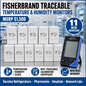 MSRP $1,500 NEW 11 Fisherbrand Traceable� Temperature &amp Humidity Monitors with Clock, NIST-Traceable Calibration Certificate, Laboratory Grade for Vaccine Refrigerators, Pharmacies, Hospitals &amp Research Labs