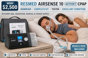 MSRP $2,500 ResMed AirSense 10 AutoSet Auto CPAP Machine with HumidAir Heated Humidifier, Professional Sleep Therapy Device Complete Kit with Mask, Hose, Carry Bag, Reservoir, Manual, New Filter &amp Power Supply, Excellent Working Condition