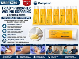 MSRP $250 NEW LOT OF 7 COLOPLAST TRIAD HYDROPHILIC WOUND DRESSING, 6 OZ (170G) TUBES, PROFESSIONAL MOIST WOUND CARE FOR PRESSURE ULCERS, SKIN TEARS, DIABETIC WOUNDS, LONG-TERM CARE, HOSPITALS, CLINICS &amp HOME HEALTH
