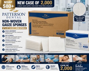 MSRP $80 NEW CASE OF 2,000 PATTERSON DENTAL 4 X 4 4-PLY NON-WOVEN GAUZE SPONGES, NON-STERILE RAYONPOLYESTER ABSORBENT DRESSING PADS FOR DENTAL, MEDICAL, VETERINARY, WOUND CARE &amp CLINIC USE