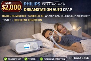 MSRP $2,000 PHILIPS RESPIRONICS DREAMSTATION AUTO CPAP MACHINE HEATED HUMIDIFIER PROFESSIONAL SLEEP THERAPY DEVICE WCARRY BAG, RESERVOIR &amp POWER SUPPLY - EXCELLENT WORKING CONDITION - MASKHOSE INCLUDED