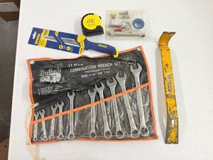 Combination Wrench Set, Wonder Bar,Dry Wall Saw-See Photos