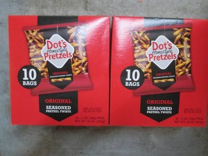 10 1 oz Bags of Dots original pretz...