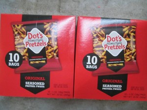 10 1 oz Bags of Dots original pretz...