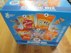 20 Assorted snack mix bags dated Ju...