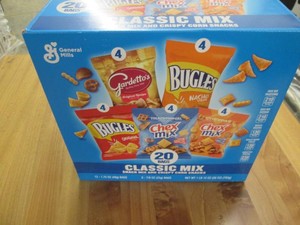20 Assorted snack mix bags dated Ju...