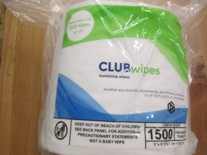 1500 Club Wipes towelettes, lemon s...