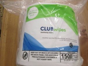 1500 Club Wipes towelettes, lemon s...