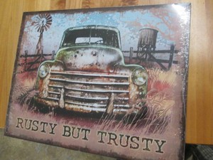 Rusty bu trusty metal sign measurin...