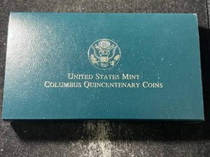 US MINT COLUMBUS QUINCENTENARY 2 COIN PROOF SET