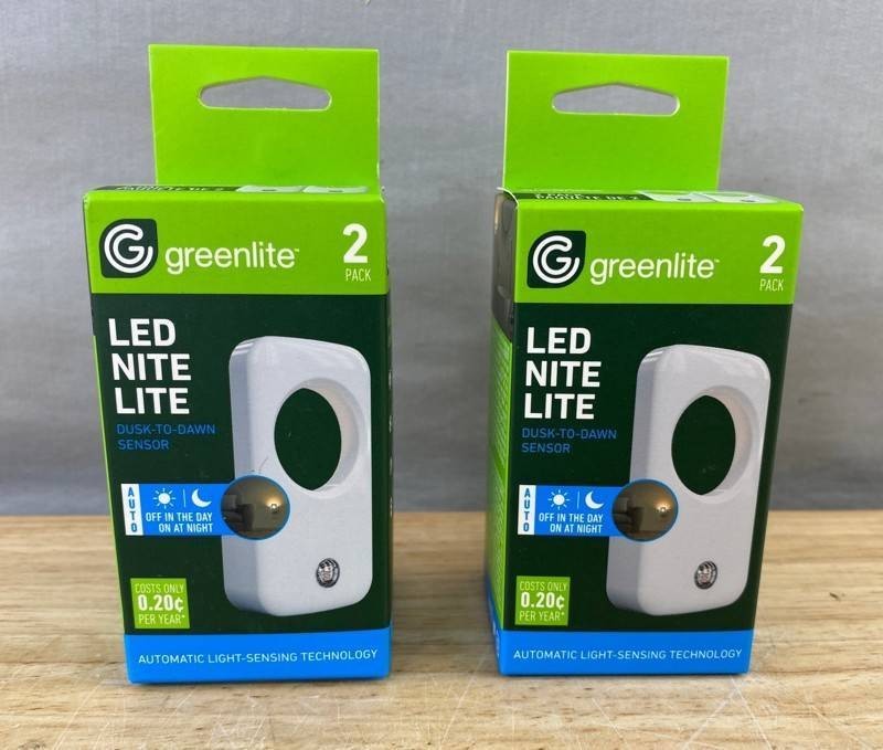 Greenlite LED Nite Lite Dusk-To-Dawn Sensor 2-pack, 2 Total - Brand New