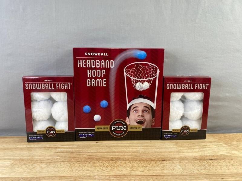 Fun Workshop Snowball Fight Headband Hoop Game - Brand New