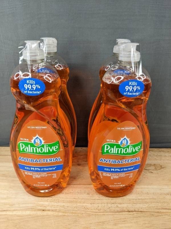 Palmolive Antibacterial Dish Liquid, 32.5 oz Bottles, 4 Total - Brand New