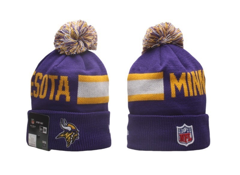 New Era Minnesota Vikings Embroidered NFL Football Beanie Adult Winter Hat - Brand New I