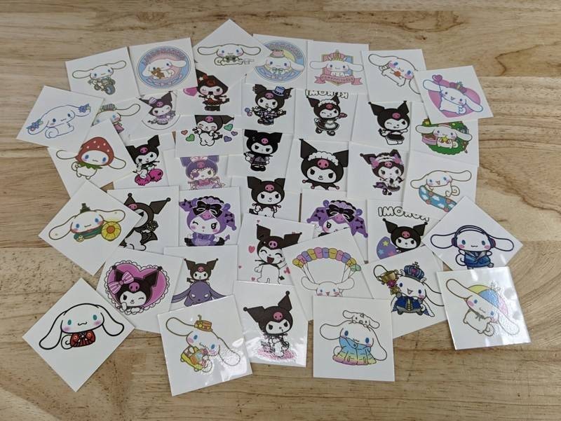 Cinnamoroll and Kuromi Temporary Tattoos, 40 Total - Brand New