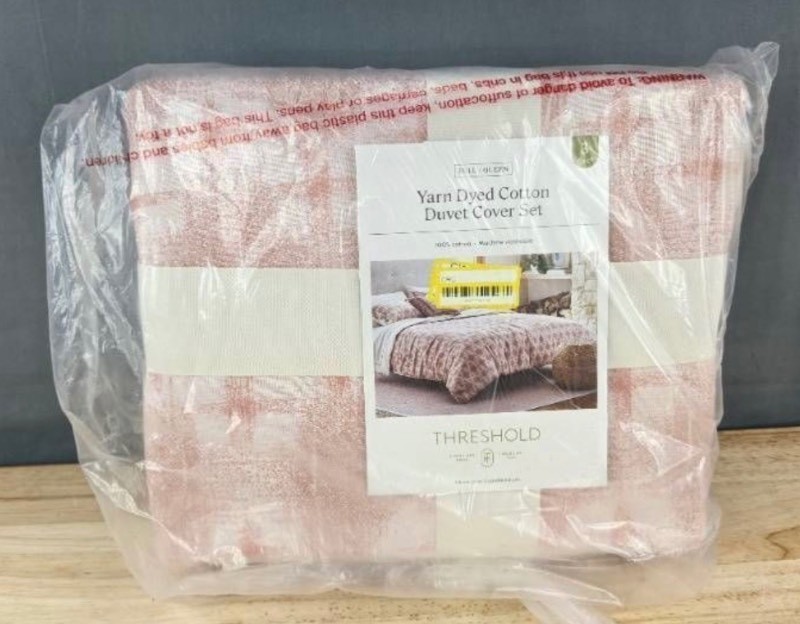 Threshold Yarn Dyed Cotton Duvet Cover Set - FullQueen - Brand New A